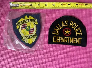 Dallas Police Texas TX & Honolulu Hawaii HI Patch Set Patches - Bild 1 von 7