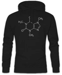 Caffeine Molecule Hoodie Sweatshirt Fun Geek Nerd Coffee Chemist Teacher - Picture 1 of 1