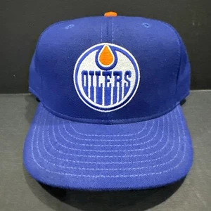 Vintage 90’s Edmonton Oilers New Era 7 1/2 Hat 5950 Pro Model NHL Wool Plain Logo - Bild 1 von 5