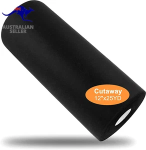 Black Cut Away Machine Embroidery Stabilizer Backing 12" X 25Yd Roll - Medium - Picture 1 of 15