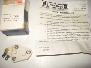 Voltage Regulator, ACDELCO D672, GM 1116406 - Picture 1 of 2