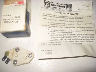 Voltage Regulator, ACDELCO D672, GM 1116406 - Image 1 of 2