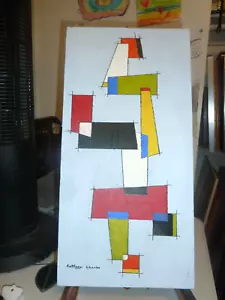 Original Geometric Abstract Painting "Planks & Ladders" - Picture 1 of 16