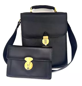 Bally Black Leather Attache/Briefcase w/Combination Lock (Lot of 2) - Picture 1 of 6