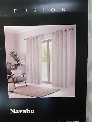 New In Packaging Fusion Fully Lined Eyelet Navaho Natural 46 X 54 in Curtains  - Image 1 of 4