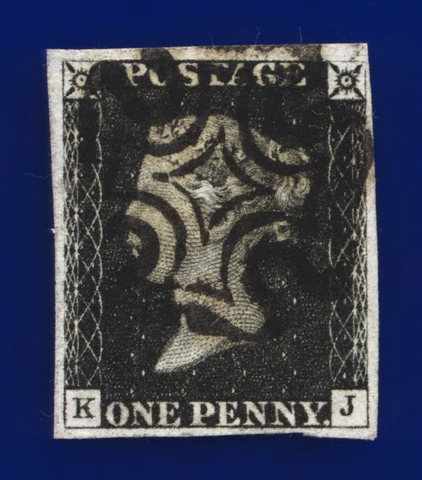 1840 SG2 1d Black Plate 1b AS5 KJ Black MX Fine Used Cat £375 ecii Cover