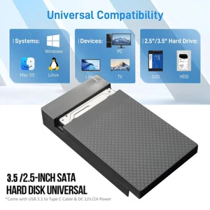 Boîtier de disque dur externe 2,5" 3,5" SATA USB 3.0 boîtier caddy, 6 Gbps - Photo 1/22