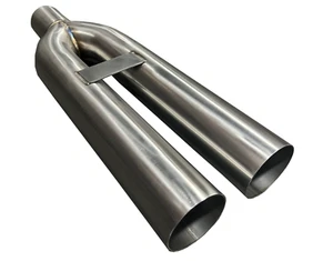 Universal Stainless Steel Twin Dual Straight Blast Tip 3" Inlet Muffler Exhaust - Bild 1 von 9