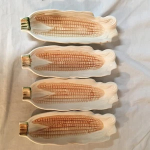 Vintage Corn on the Cob Ceramic Dishes Set of 4 Lillian Vernon Free Shipping! - Picture 1 of 5