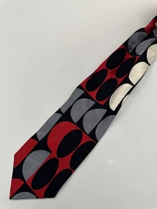 Vintage Designer Krawatten Herren Seidenkrawatte Handarbeit italienisch 70er Retro Futurismus - Bild 1 von 4