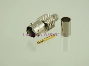 BNC Female Crimp Coax Connector fits RG-8X LMR240 2-Pack by W5SWL - Zdjęcie 1 z 1