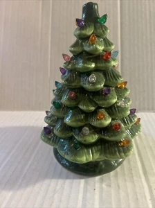 "Pequeño árbol de Navidad vintage de cerámica con luces multicolores sin acordes 7""" - Imagen 1 de 6