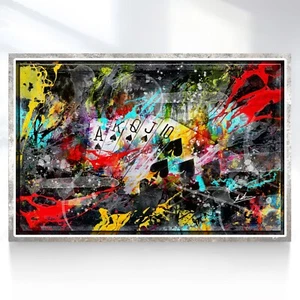 Leinwand Bilder Poker Casino Abstrakt Gemälde Wandbilder XXL Wohnzimmer 3632A - Bild 1 von 7