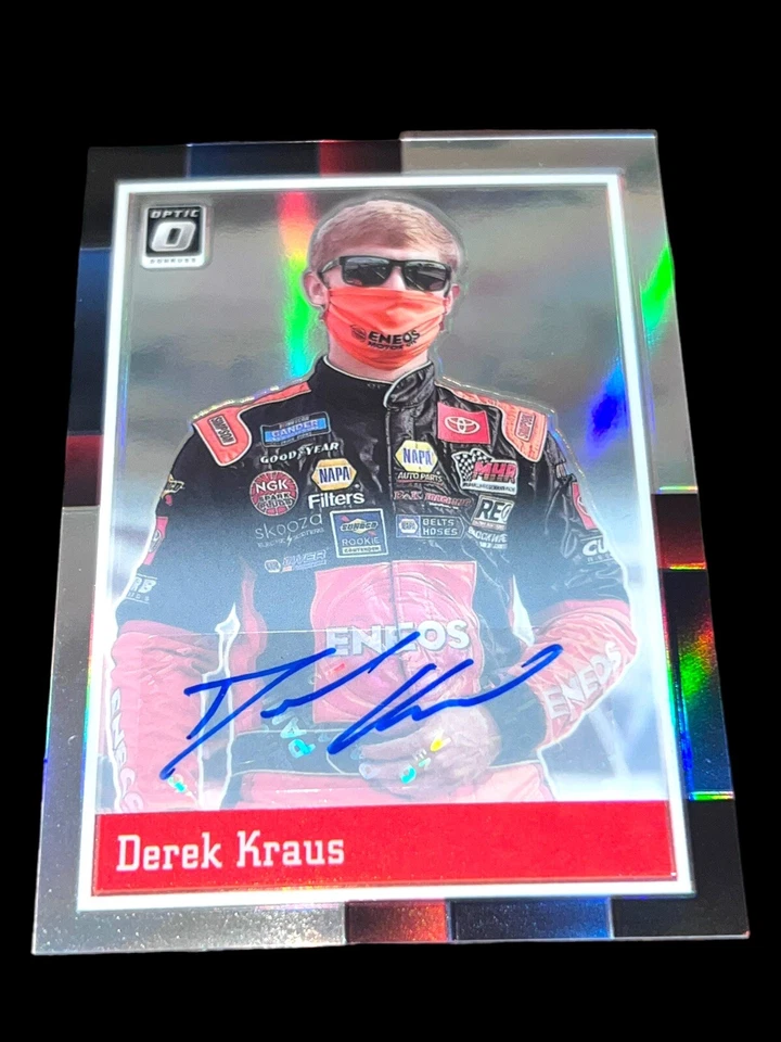Derek Kraus 2021 DONRUSS OPTIC PRIZM PACK PULLED NASCAR signed card #07/99 - Image 1 of 2