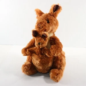 Kohl's Cares 11" Soft Plush Kangaroo with Baby Joey Stuffed Animal Brown Clean - Picture 1 of 13