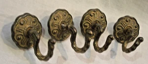 Wandhaken Kleiderhaken Haken Messing 4 Stück mit Rosette - Bild 1 von 14