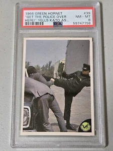 1966 DONRUSS GREEN HORNET  #39 "GET THE POLICE OVER" CARD PSA 8 w/BRUCE LEE - Picture 1 of 2