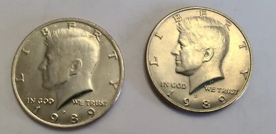 1989 P&D Kennedy Half Dollars AU - Image 1 of 2