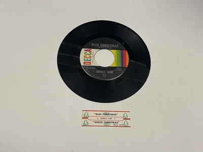 Jukebox 45 & Title Strip Ernest Tubb Blue Christmas White Cleaned Tested - Image 1 of 2
