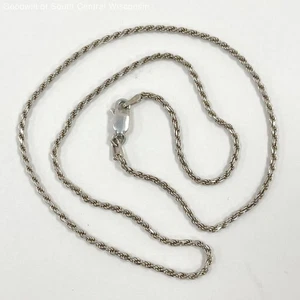 Sterling Silver 16” Long 1.5mm Wide Rope Chain With Polished Ends, 4.04g - Picture 1 of 5