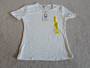 Vintage America cremeweißes kurzärmliges Damen-T-Shirt neu mit Etikett Small - Bild 1 von 13