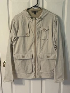 Giacca a vento Under Armour donna grande marrone bianco gessato cappuccio zip intera - Foto 1 di 11