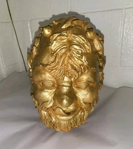 Vintage??? Satyr Bacchus?? Pan Stone Carved Bust Head Sculpture Signed Pierce 74 - Picture 1 of 12