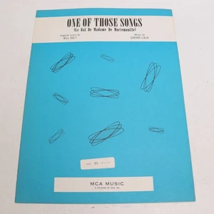 One of Those Songs Piano Voice Sheet Music Holt/Calvi 1966 Ed Musicale - Picture 1 of 4