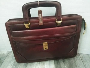 VTG BRUNO MAGLI BROWN LEATHER BRIEFCASE SATCHEL W KEY (16.5"X11.5") NEW W/ TAG - Picture 1 of 18