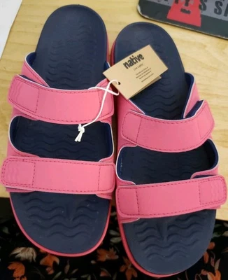 SAPATOS INFANTIS NATIVOS Tamanho 3 Rosa FRANKIE SUGARLITE 22064-40 Alça Ajustável Nova - Imagem 1 de 4