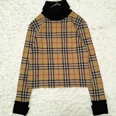 Suéter tejido cuello alto Burberry Blue Label Nova Check talla M excelente estado Foto 1 de 4