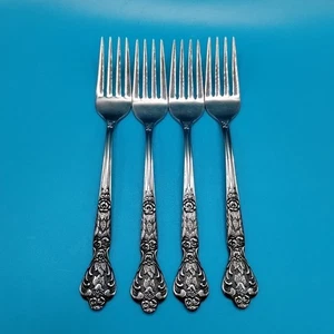 Juego de 4 tenedores de ensalada de acero inoxidable rosa Versailles by MSI Japón de colección - Imagen 1 de 11