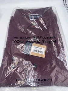 Twill di cotone spazzolato rosso scuro Charles Tyrwhitt vestibilità classica.  Extra Large - Foto 1 di 3