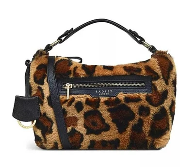 Radley London 🐕 Witham Road Teddy Fur Animal Print Multiway Small Hand Bag - Image 1 of 4