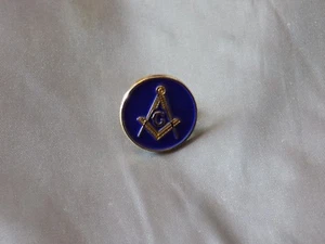 Master Mason Lapel Tac Pin Blue Round Square Compass Fraternity  NEW! - Picture 1 of 1