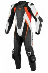 Neuf Hommes Moto Combinaison Cuir Moto Veste Pantalon Racer Armour protection CE - Picture 1 of 4