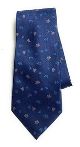 Corbata Yve Saint Laurent Azul Seda Geométrica 59"L 4"W - Imagen 1 de 2