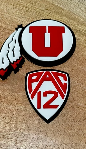 Utah Utes 3D Bumper Batting Helmet and Pac12 Emblem, For a Full Size Helmet Cover
