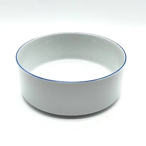 Prelude by Tienshan White w/ Blue Rim Porcelain Round Serving Bowl Vintage - Picture 1 of 5
