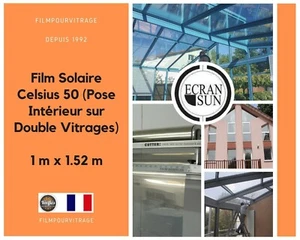 118 - Film Solaire Celsius 50 (Pose Intérieur sur Double Vitrages) - 1 m x 1.52m - Imagen 1 de 6