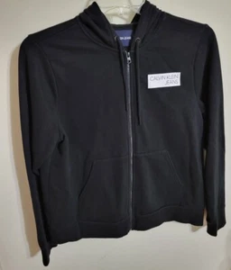 Calvin Klein Jeans Black Zip Up Hoodie Women's Size L - Picture 1 of 4