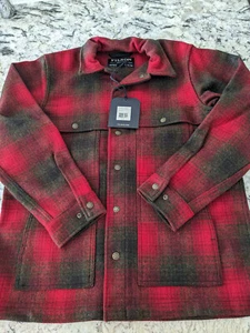 Filson ungefütterter Wollumhangmantel 20114885 MADE IN USA grün braun dunkelrot Größe MED - Bild 1 von 4