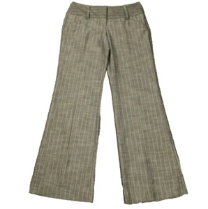 A. Byer Cotton Blend Wide Leg Mid Rise Pinstripe Dress Pants Pockets Gray 9 - Picture 1 of 21