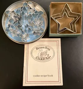 Vintage Cookie Cutter SETS STARS SNOWFLAKES Brown Bag Cookie Recipes - Picture 1 of 5