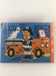 Vintage Judy Puzzle Wood Occupations 1974 Firefighter Rare New Old Stock Dog - Picture 1 of 5