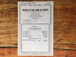 Praise Ye The Lord of Hosts Mills Choral Edition Vintage Noten 1960 - Bild 1 von 3