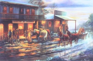 Western Saloon Cowboys Stadtpferdewagen - Bild 1 von 1