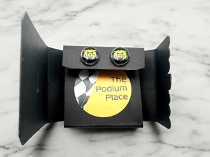 Formula 1 Moneygram Haas Ollie Bearman Bear logo Stud Earrings - Picture 1 of 6