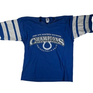 Edgerrin James single stitch Logo 7 Indianapolis Colts 1999 Champs t-shirt - Picture 1 of 6