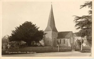 REAL PHOTO POSTCARD OF ST. LAWRENCE CHURCH, BAPCHILD, (NEAR SITTINGBOURNE), KENT - Imagen 1 de 2